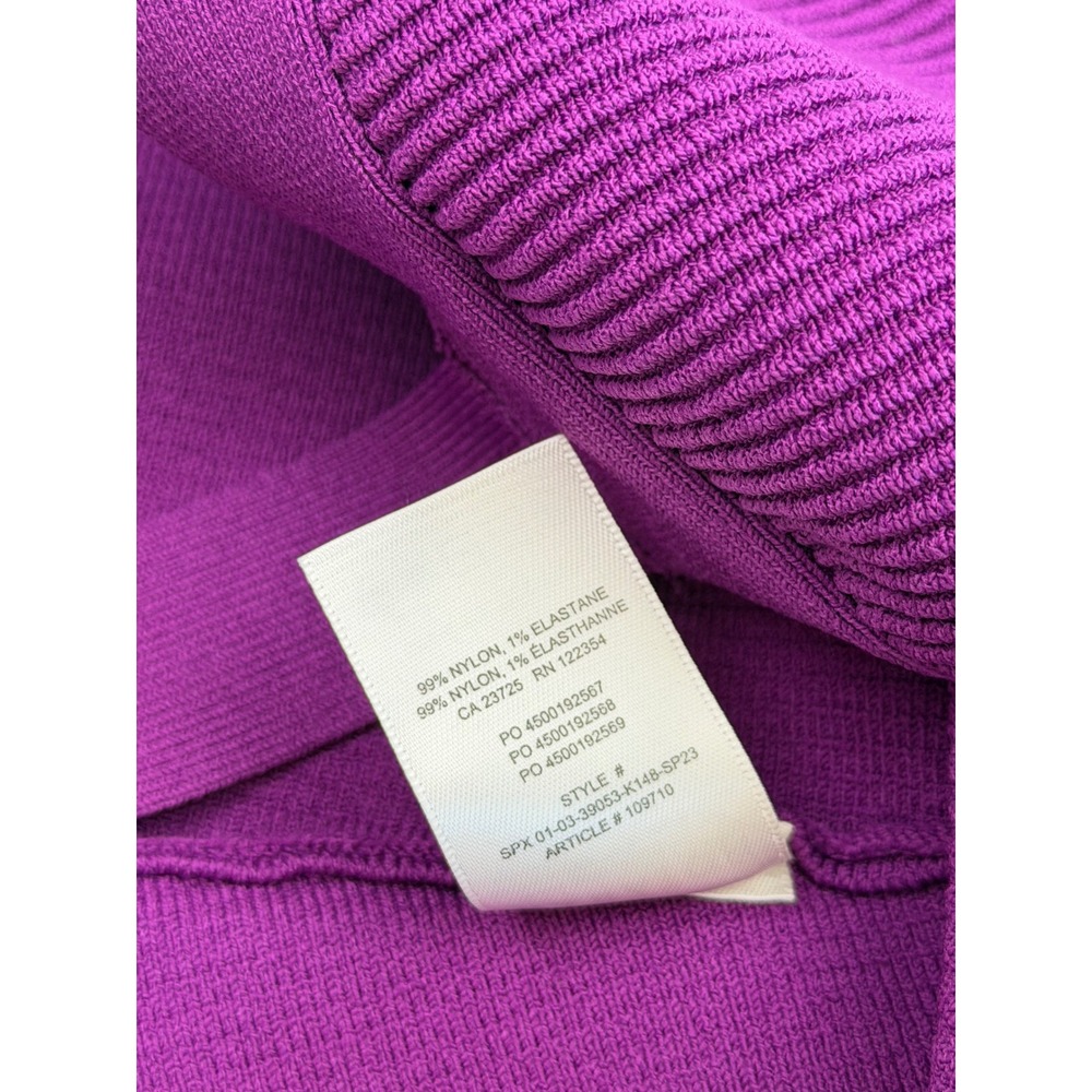 Babaton Sculpt Knit Halter Top Purple V-Neck Ribbed‎ Cropped Tank Small - Picture 4 of 8